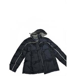 Free Tech Men's Large Black Puffer Jacket with Hood NWT